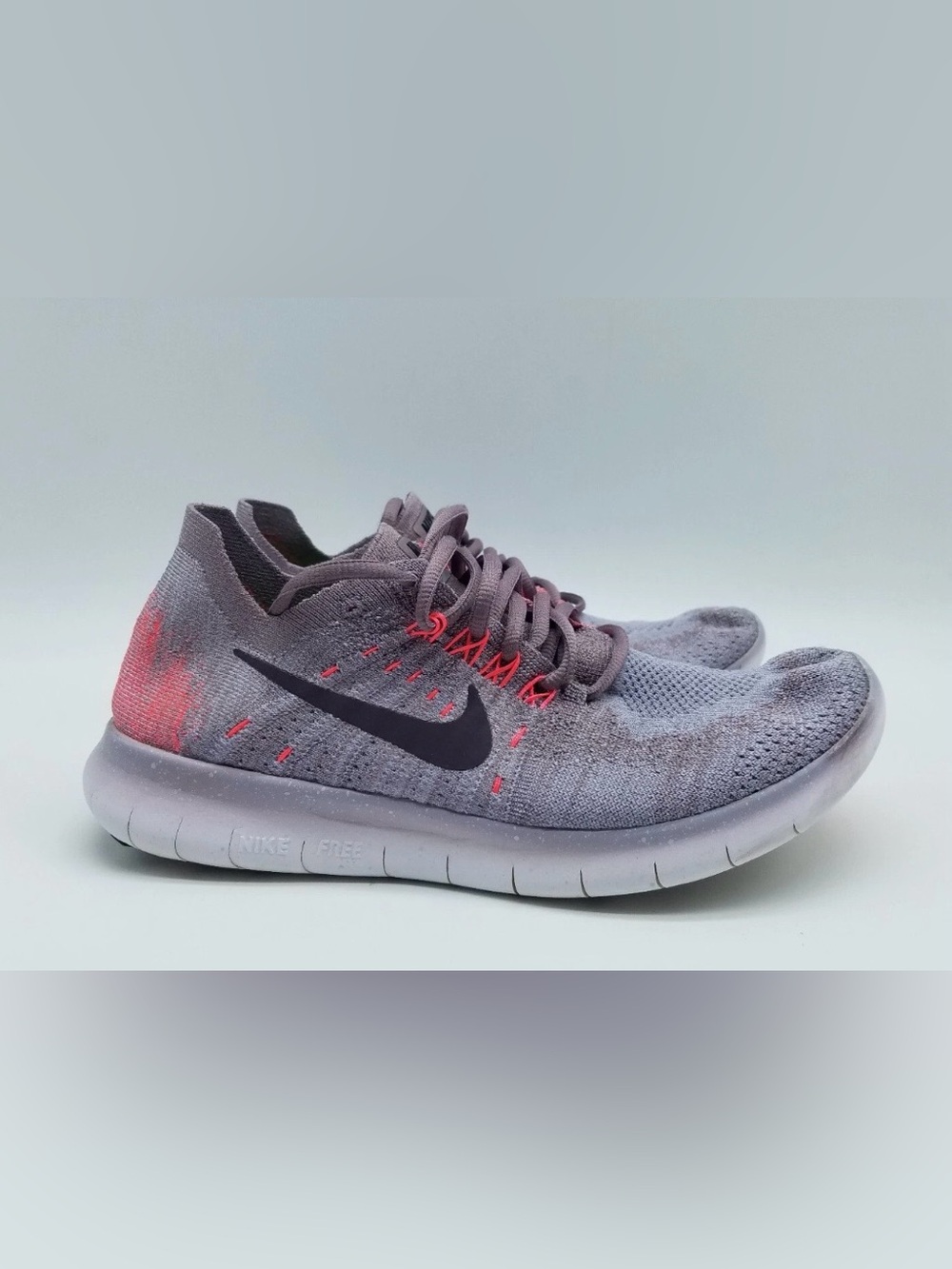 Nike Free RN Gray Port Wine Red Running Sneakers Shoes-Womens 10